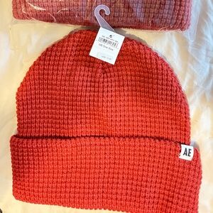 Adult AE Burgundy Knit Beanies, NWT